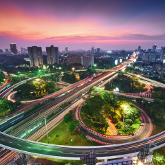 The View of Simpang Susun Semanggi Jakarta, Indonesia
