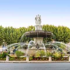 Fountain at La Rotonde in Aix-en-Provence, France