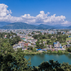 panorama of Pokhara city in Nepal