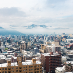 日本北海道札幌城市雪景风光