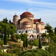 View of Thessaloniki and the Church of St. Paul the Apostle. Greece