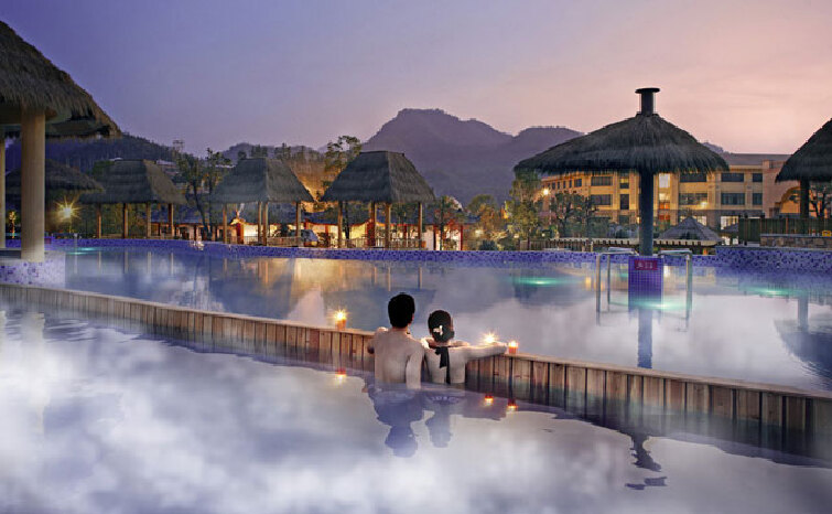 环境清新,格调优雅,太乙温泉公园拥有数十种特色温泉