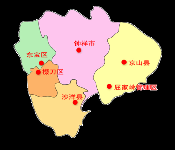 沙洋县地图行政区划图片