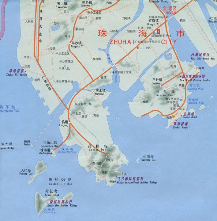 金湾区地图绘画图片