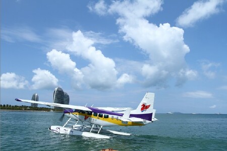  海南三亚自助游>水上飞机观光游,空中俯看秀美三亚