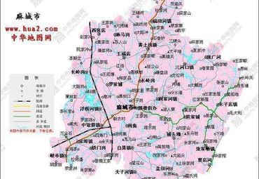 黄冈麻城市地图