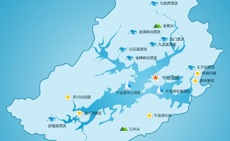 千岛湖手绘地图图片