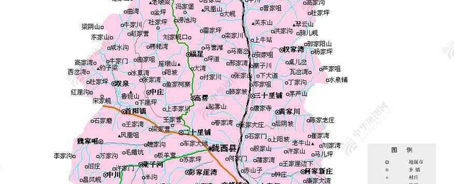 甘肃陇西县地图高清图片