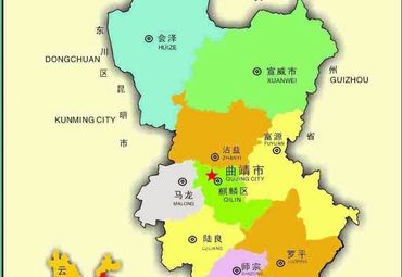 曲靖区县划分地图图片