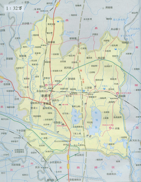 孝南区行政区划地图图片