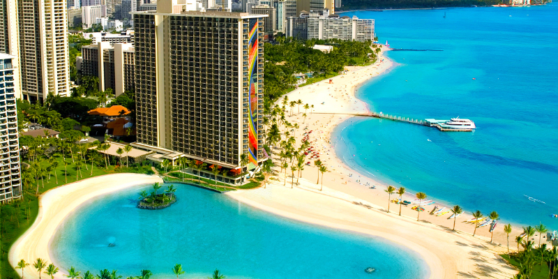 夏威夷威基基海滩希尔顿度假酒店
