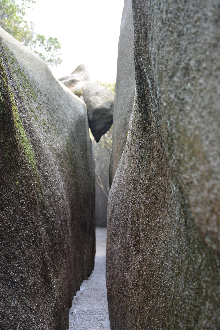 太姥山p52---p53:接着往上走就到了空中一线天,乌龙岭的一线天还好,我