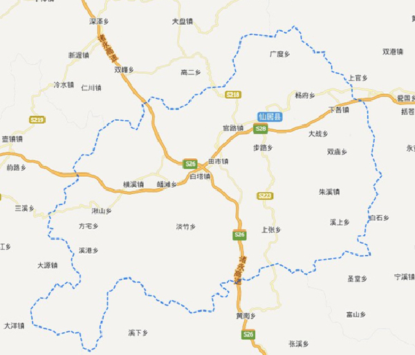 分享   图中蓝色虚线框标示的范围就是浙江省台州市仙居县的