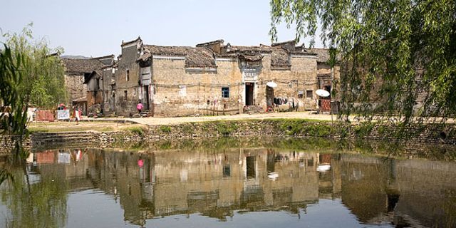 千年古村流坑村风景图片