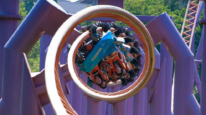 十环过山车- 唯一玩了两遍的项目,时间长