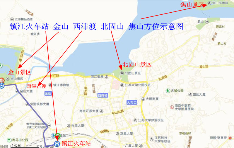 镇江焦山游览线路图图片