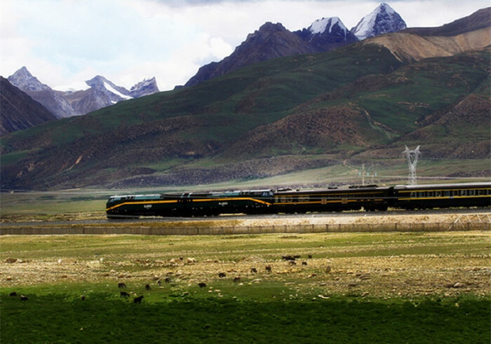 与藏青铁路相伴,沿途可观赏到念青唐古拉山旁与藏北草原上的"天路",给