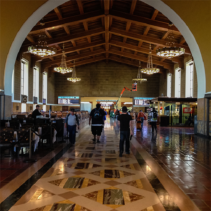   这是洛杉矶火车站内景